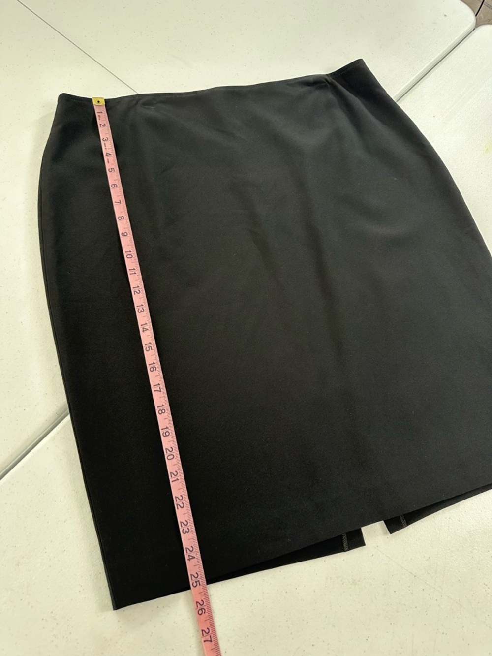 St John Caviar Straight Tailored Black Skirt Silk Lined Career Classic Luxury 16 - Picture 6 of 12
